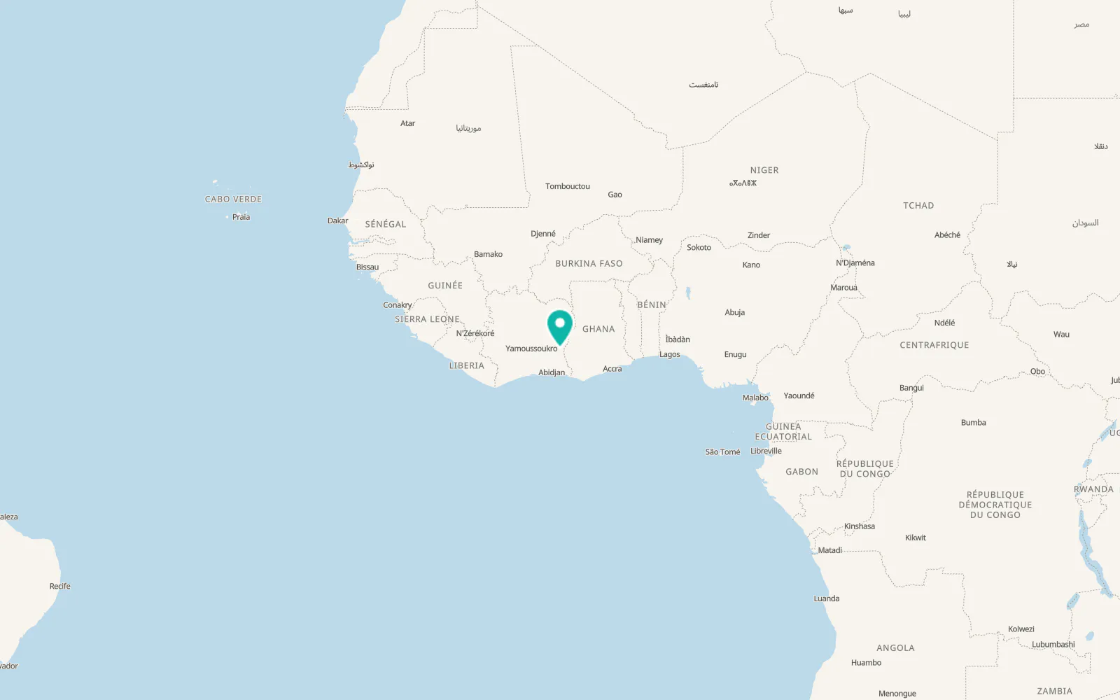 Map of Abengourou