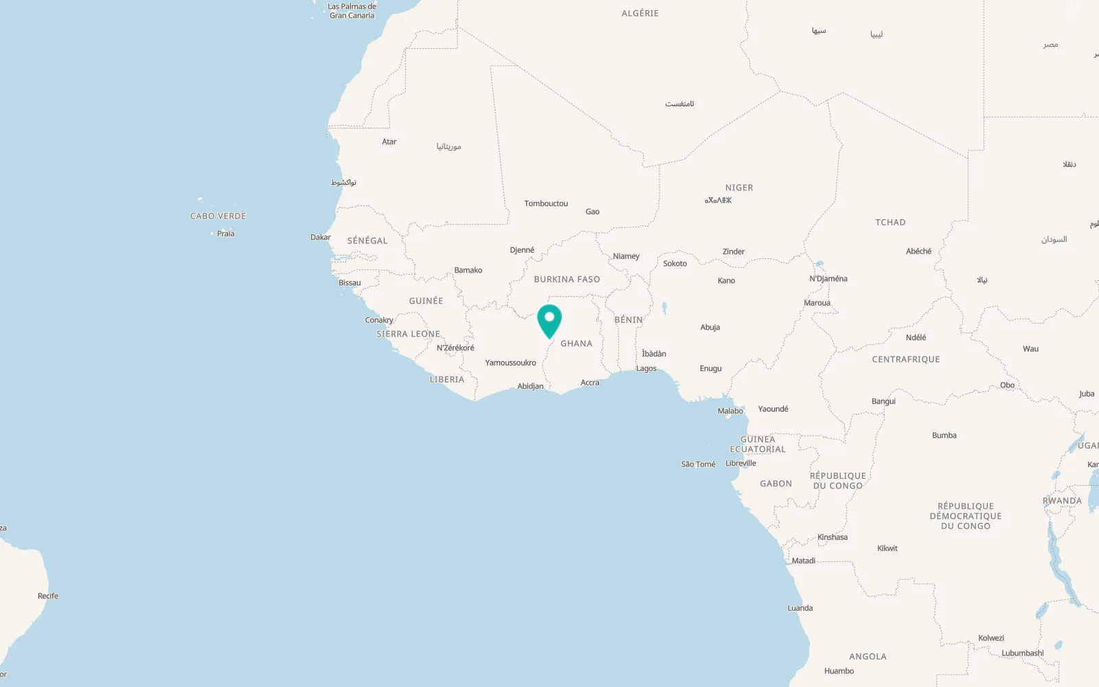 Map of Bondoukou