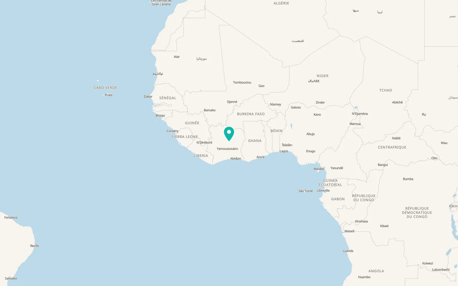 Map of Bouaké