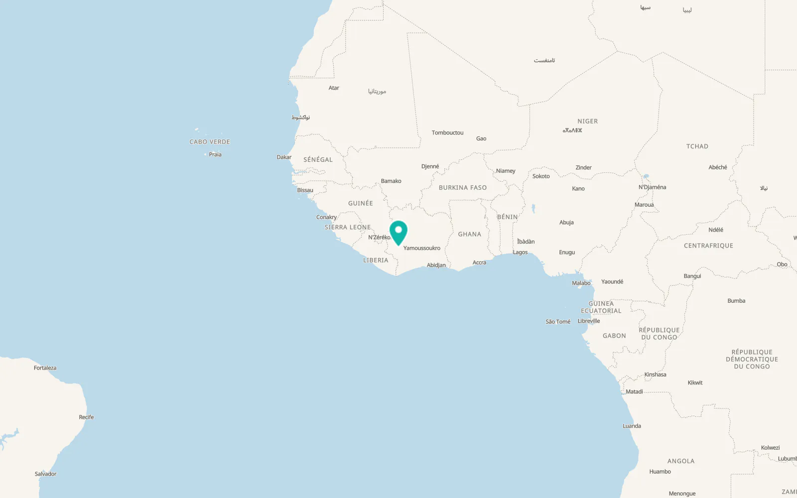 Map of Duekoué