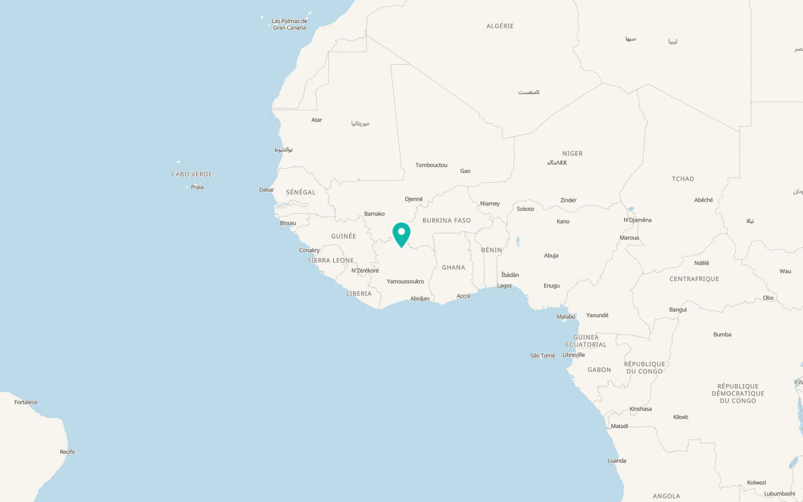 Map of Korhogo