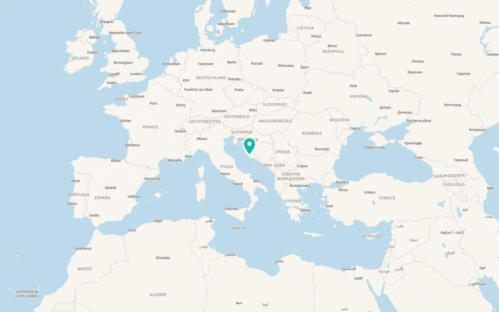 Map of Šibenik