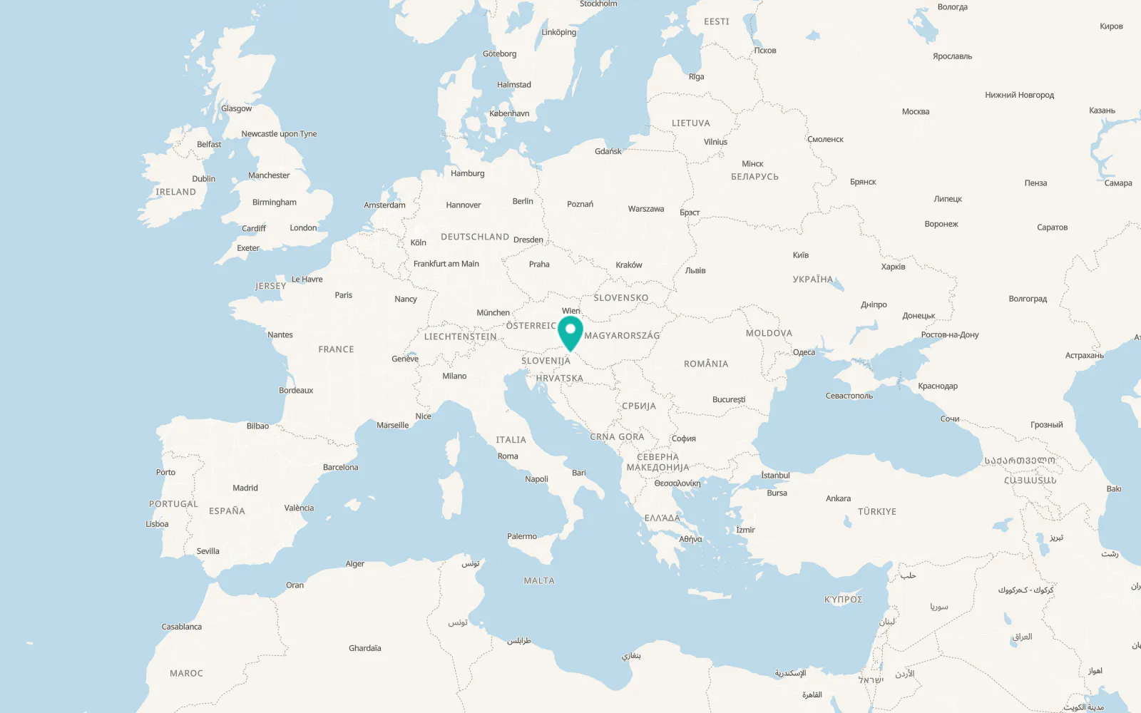 Map of Varaždin