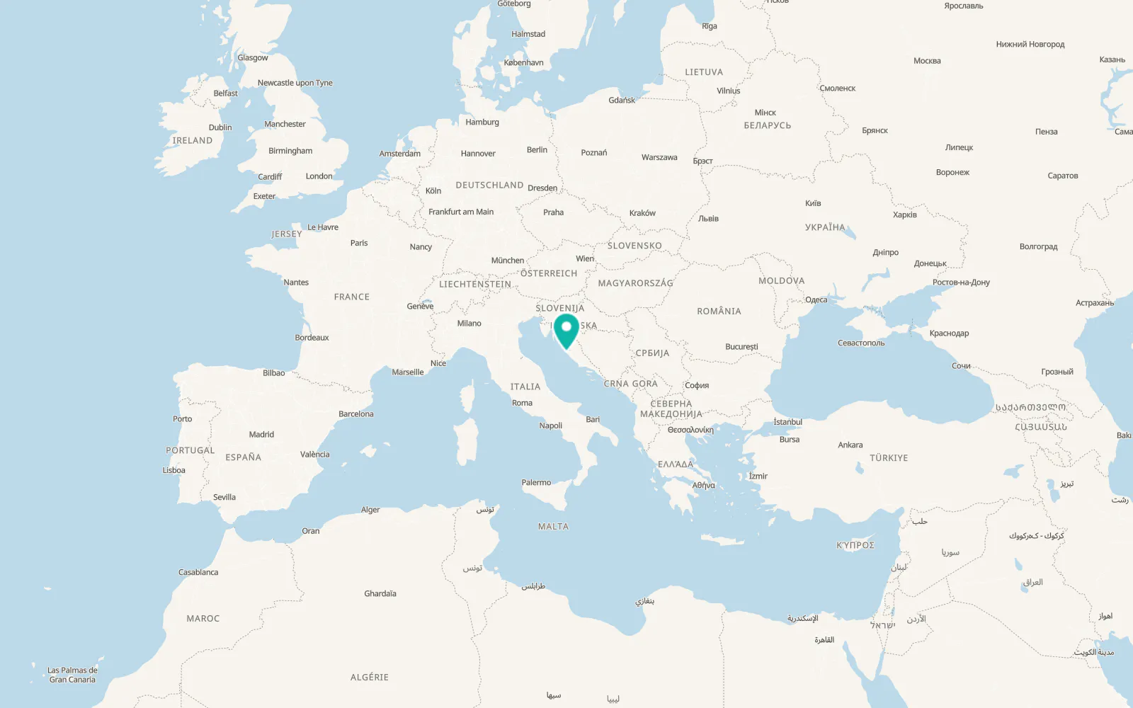 Map of Zadar