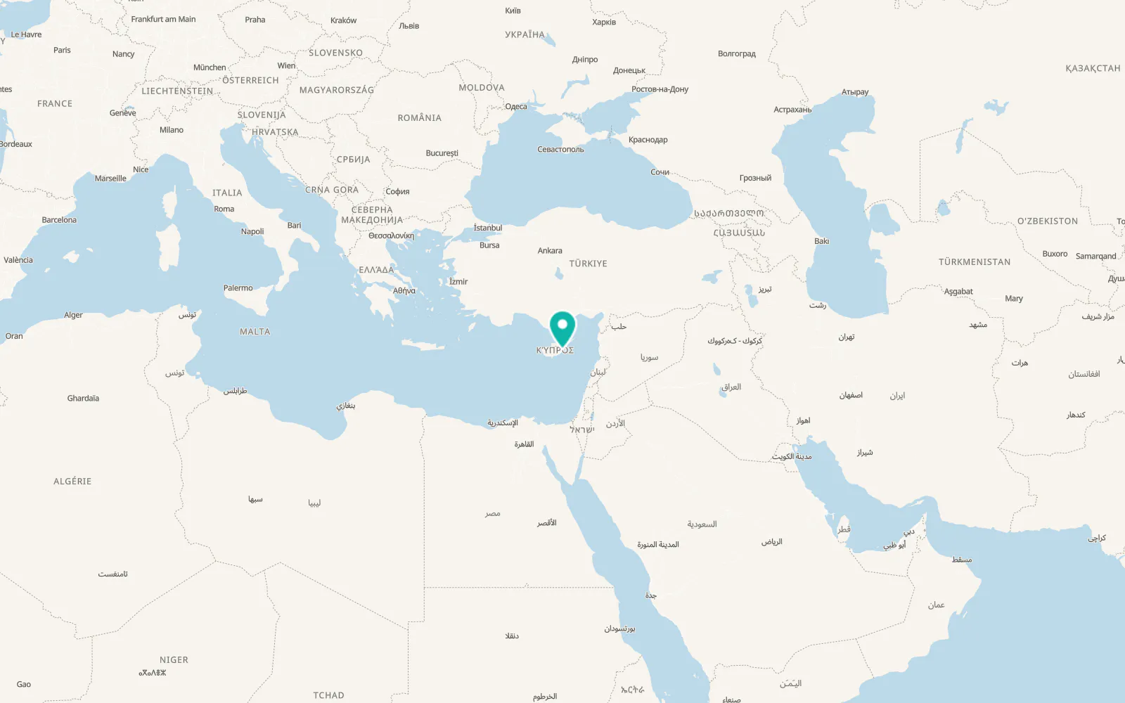 Map of Larnaca