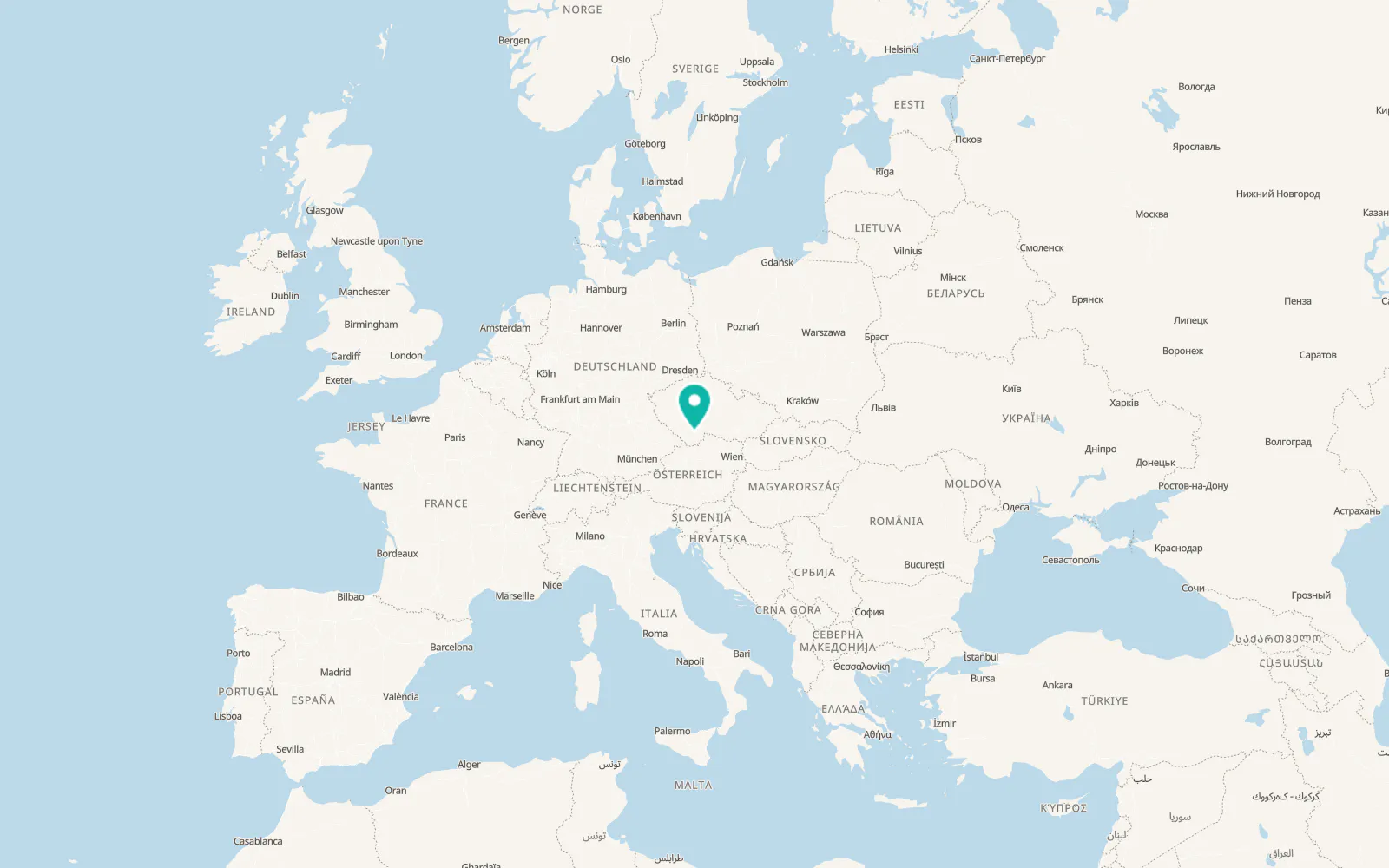 Map of České Budějovice