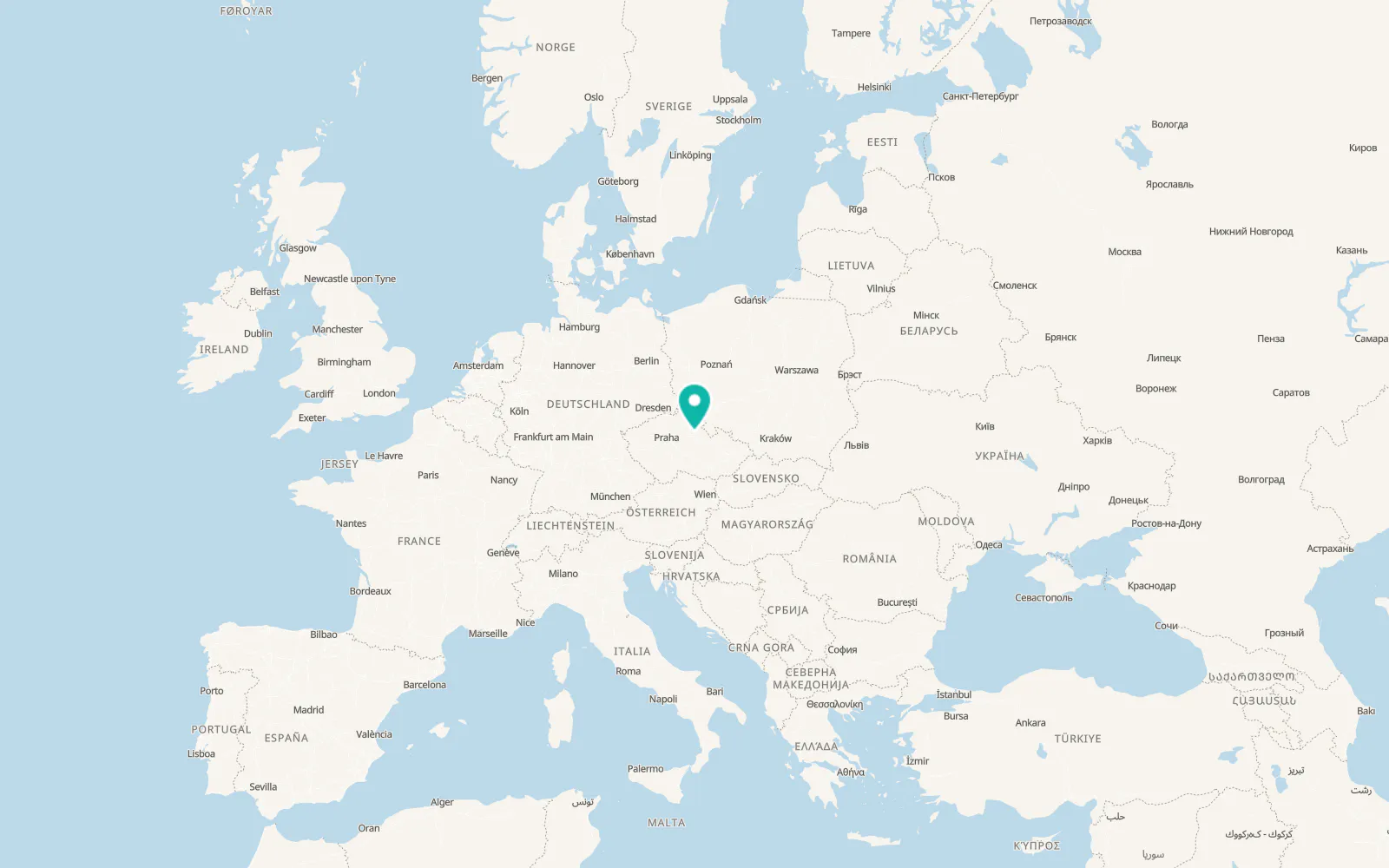 Map of Hradec Králové