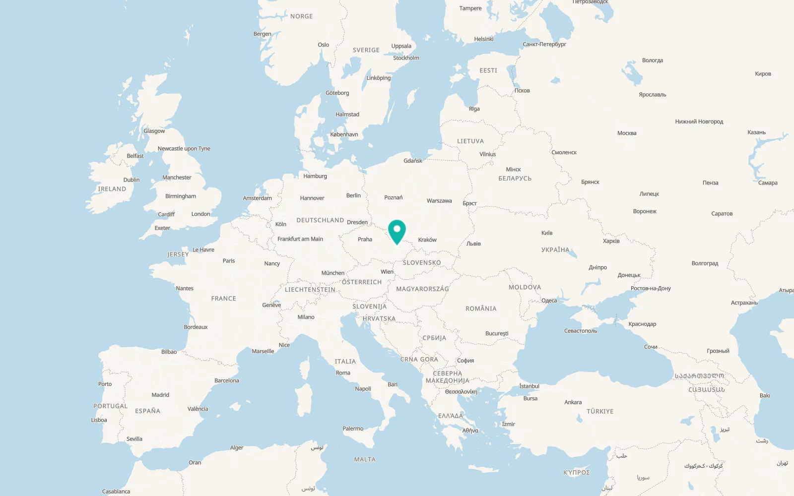 Map of Olomouc