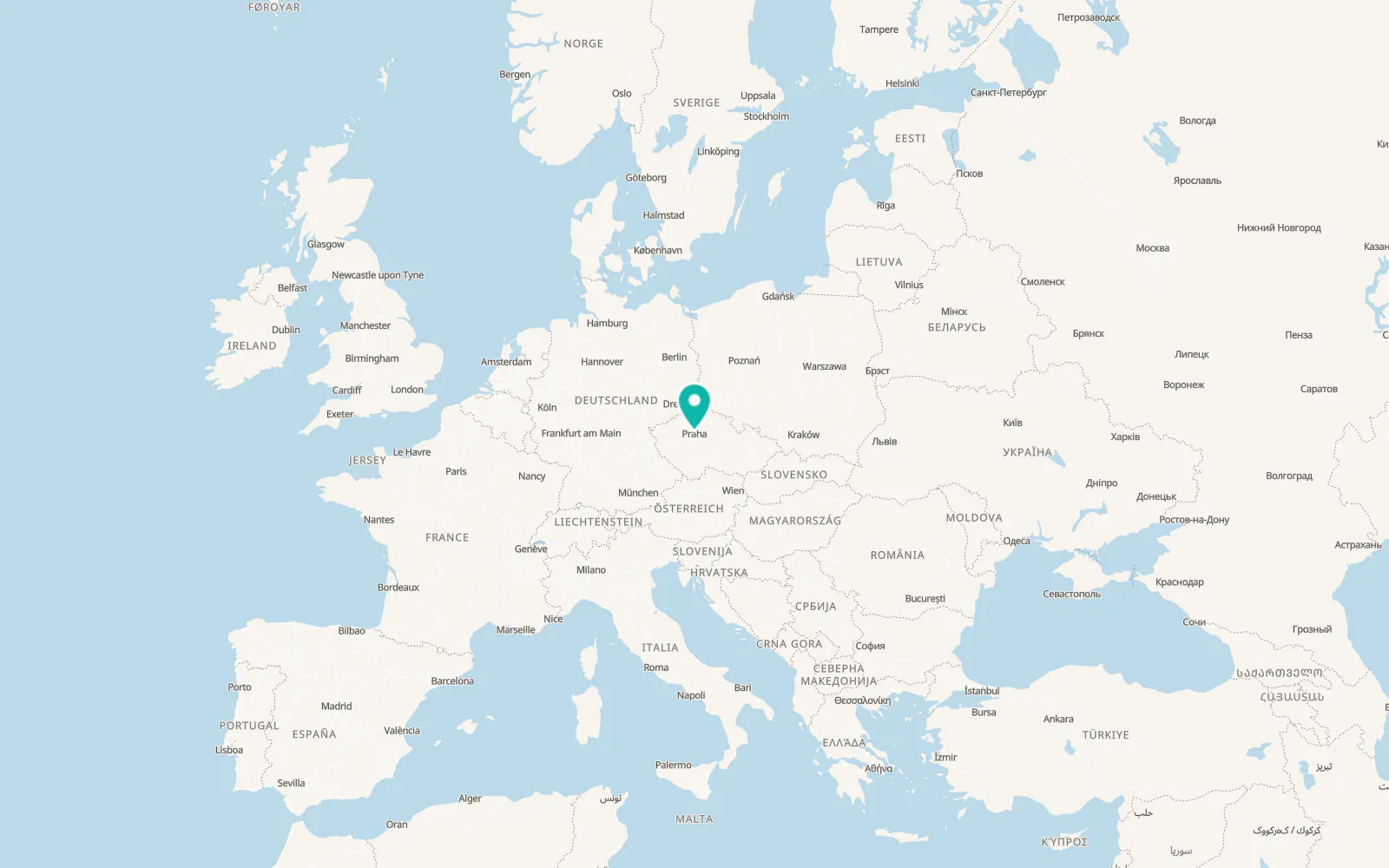Map of Prague