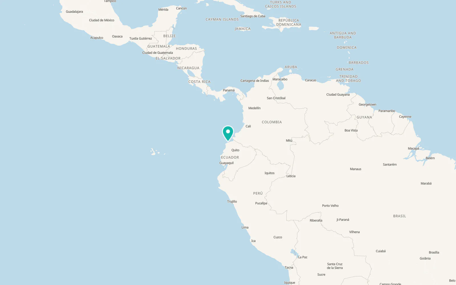 Map of Esmeraldas
