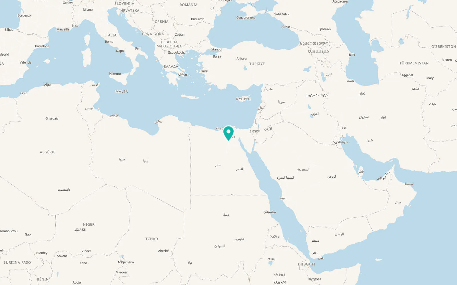 Map of Al Fayyum