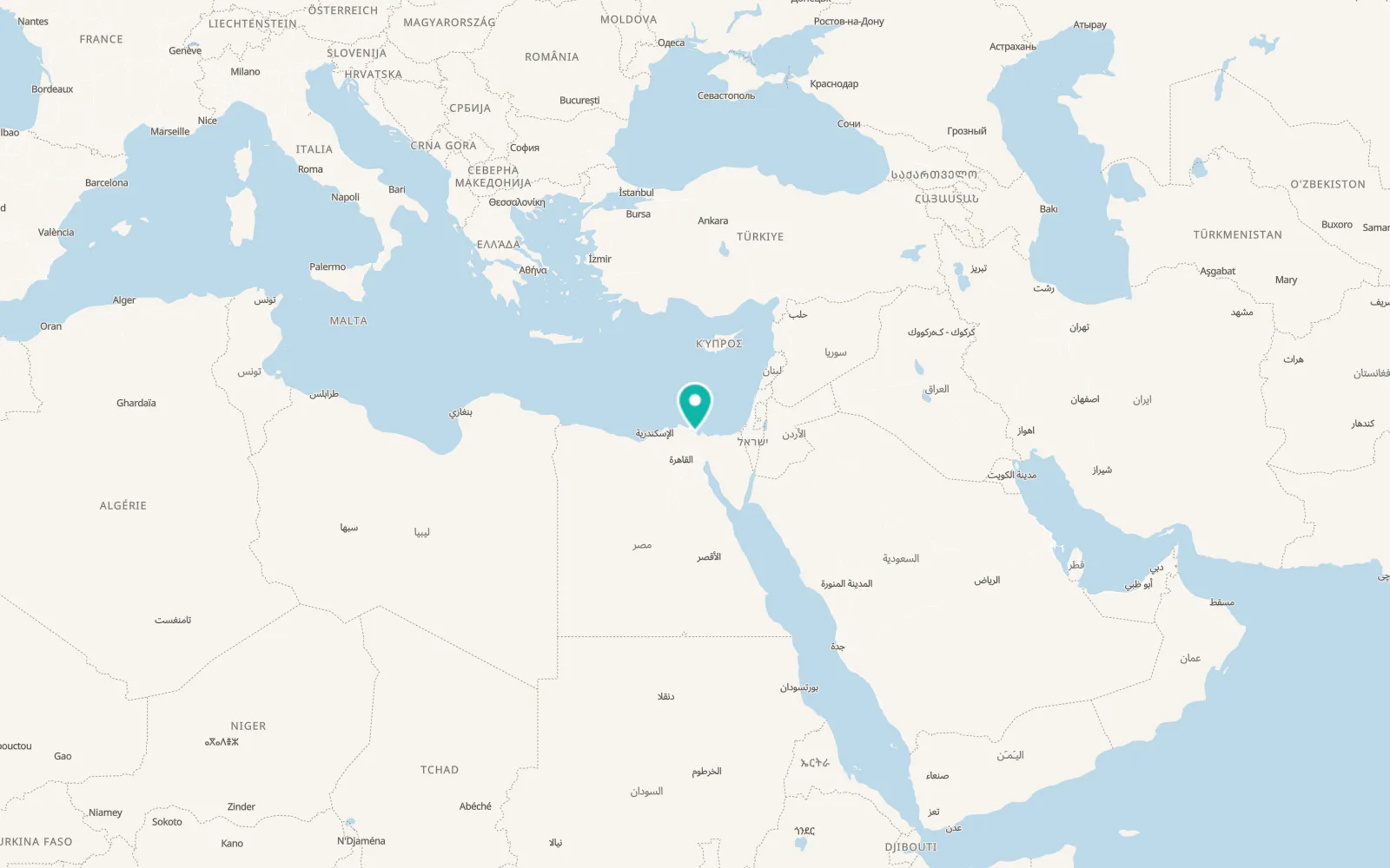 Map of Al Manzalah