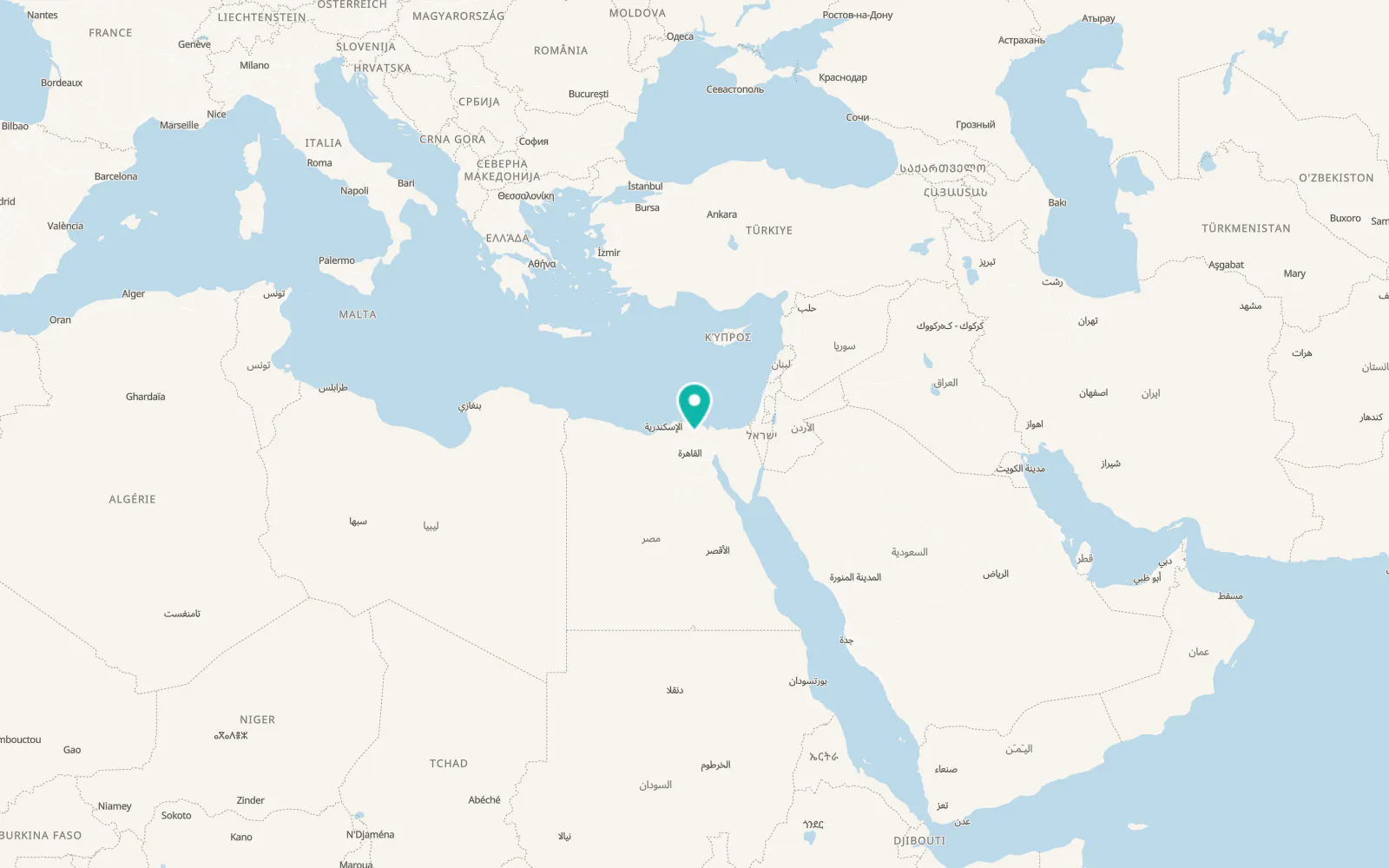 Map of As Sinbillāwayn