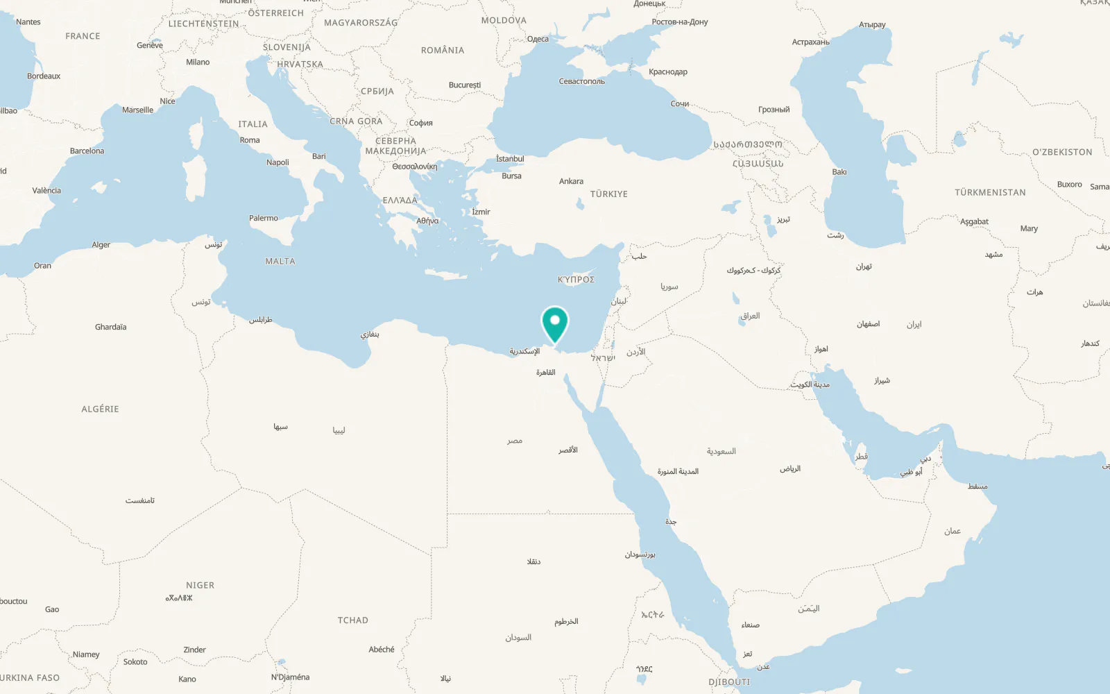 Map of Damietta