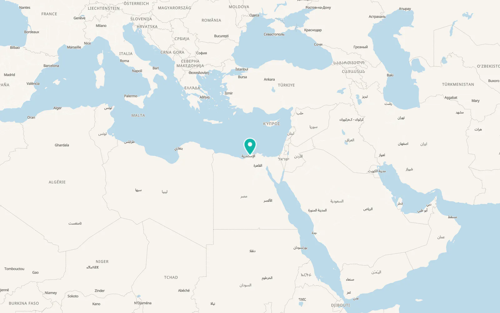 Map of Kafr ad Dawwār