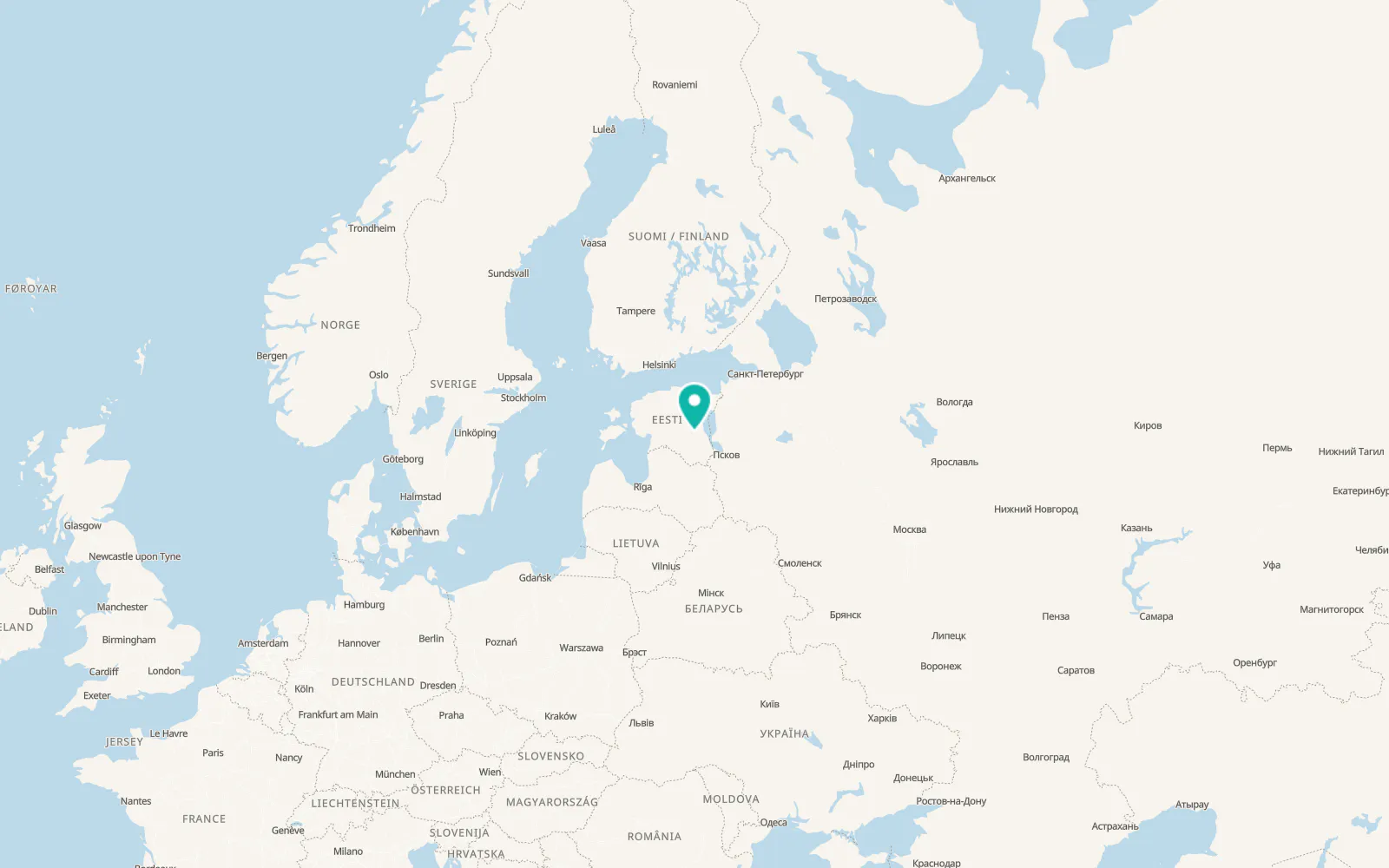 Map of Tartu