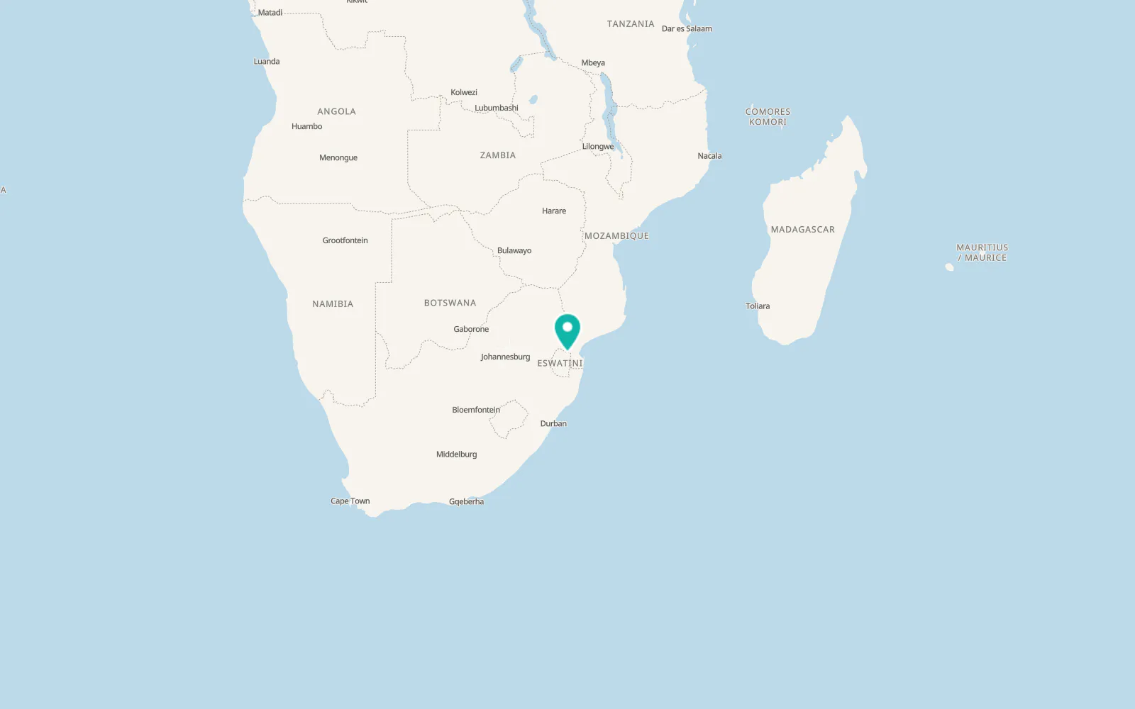 Map of Vuvulane