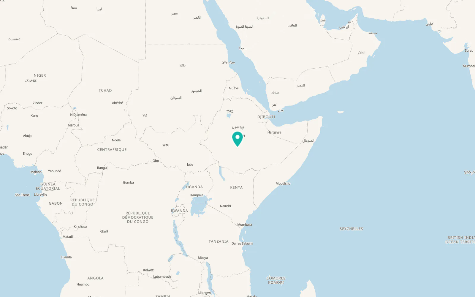 Map of Shashamane