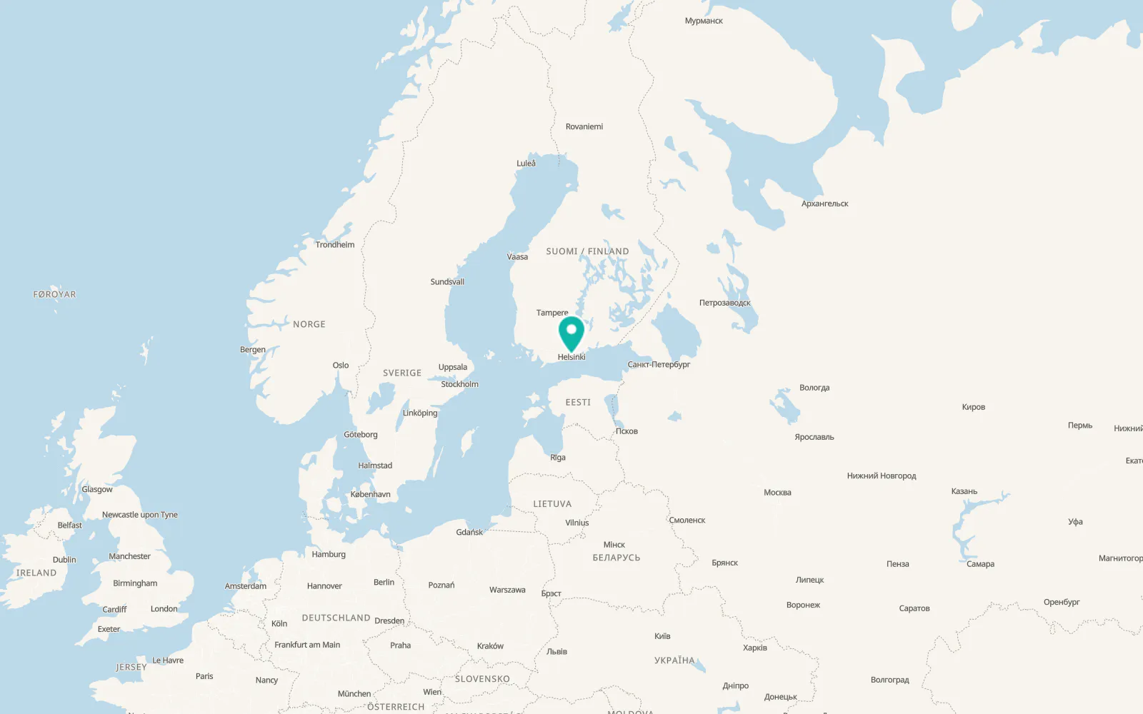 Map of Helsinki