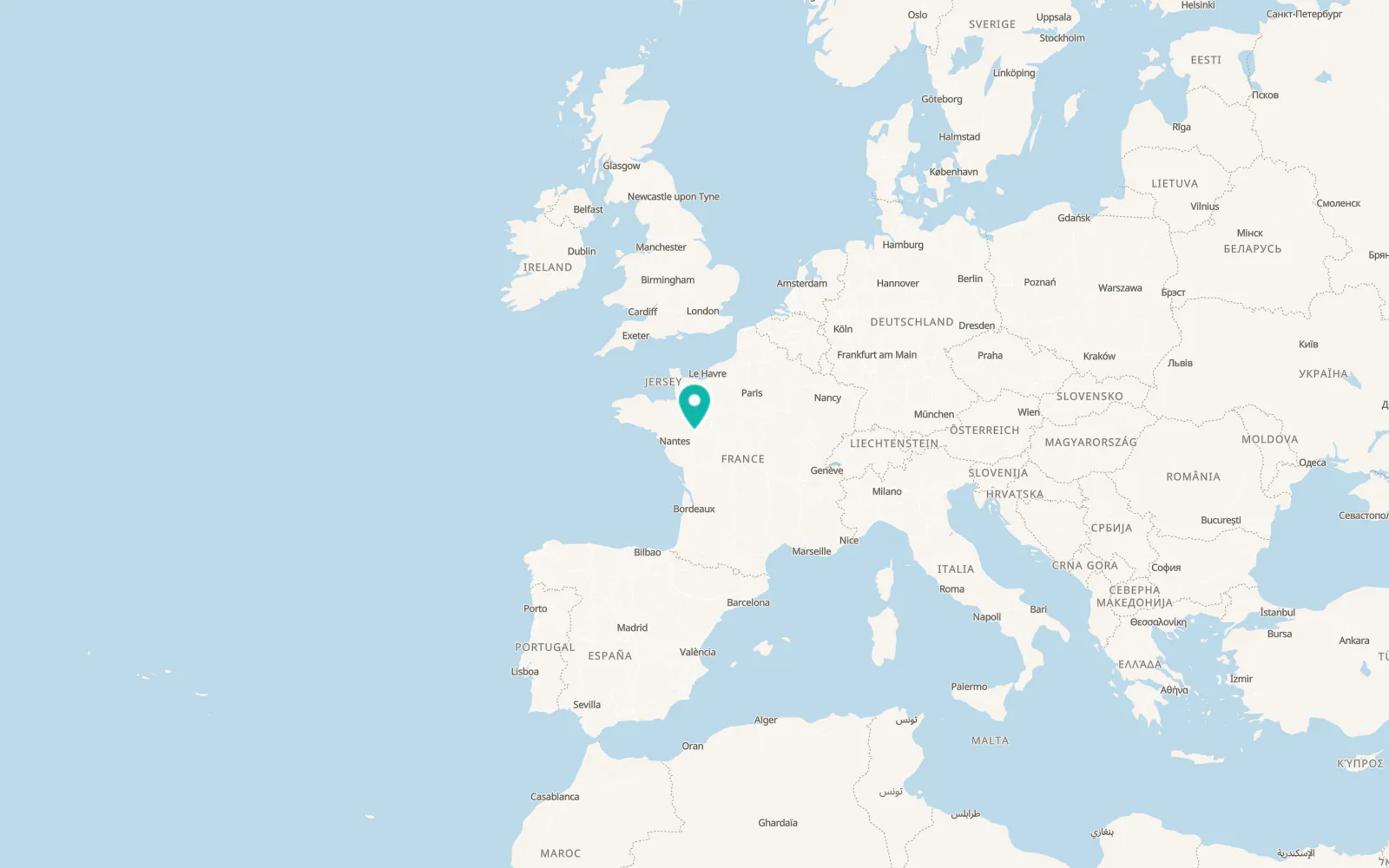 Map of Angers