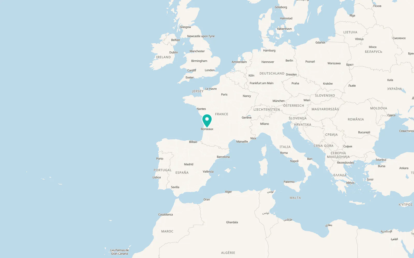 Map of Bordeaux