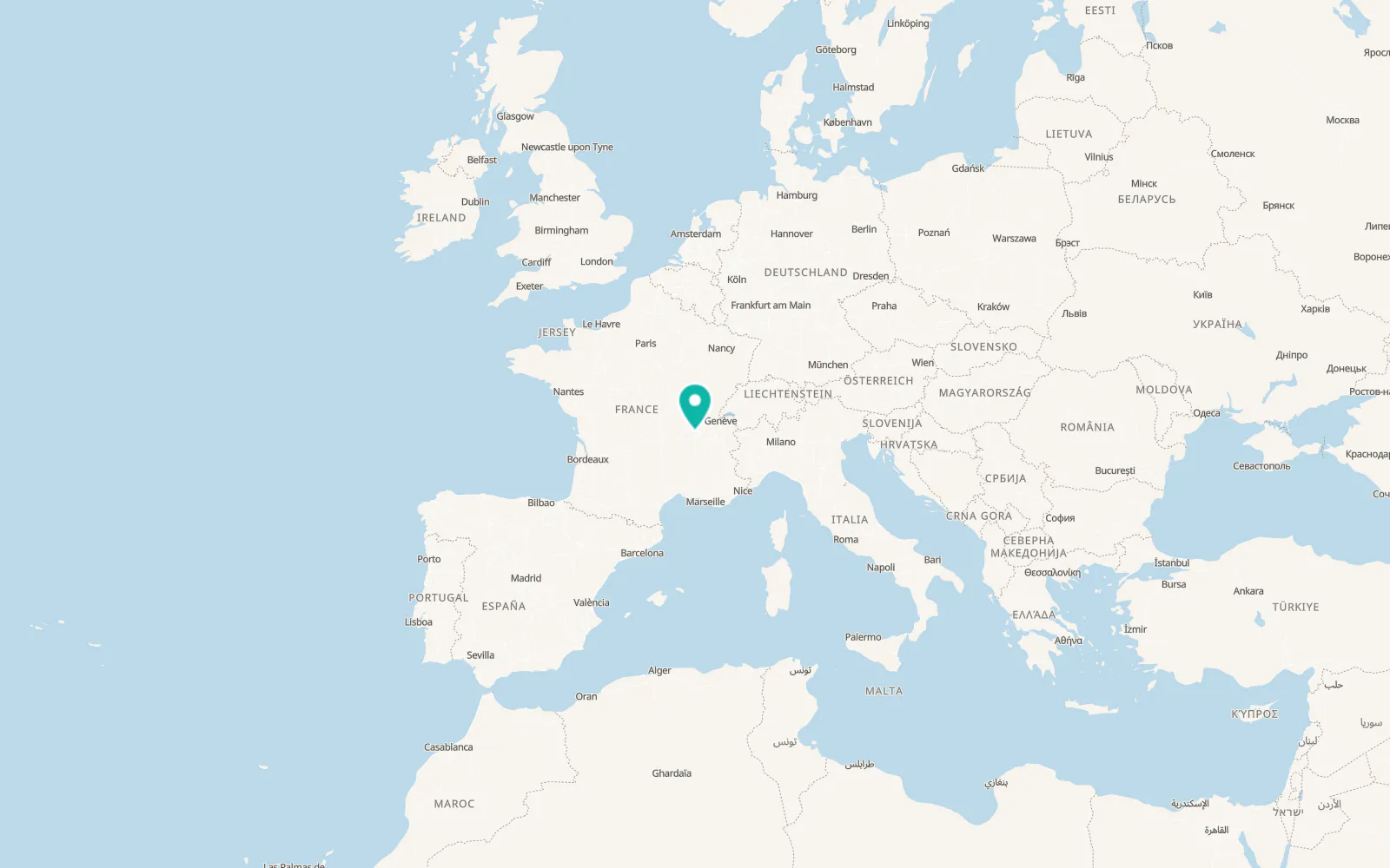 Map of Lyon