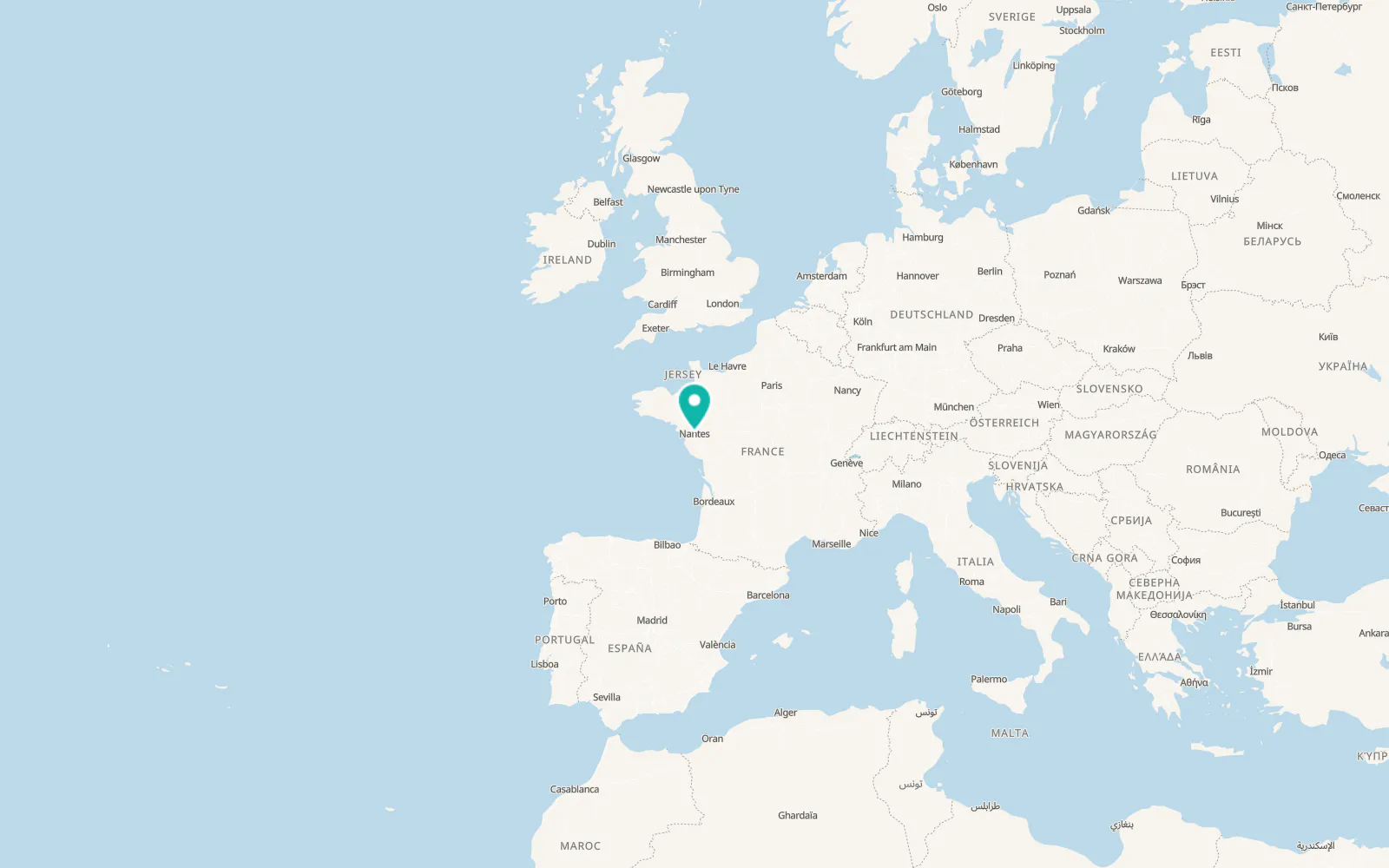 Map of Nantes