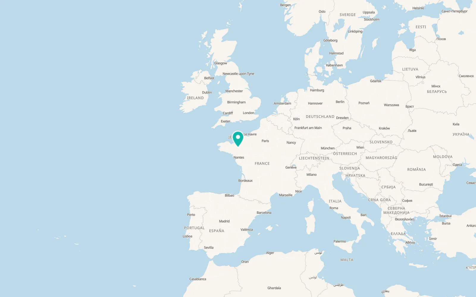 Map of Rennes