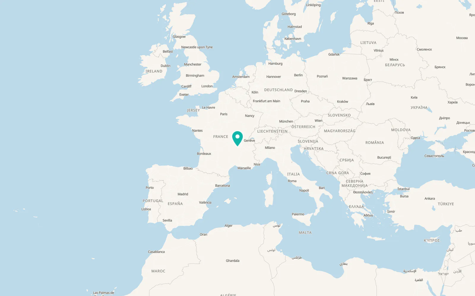 Map of Saint-Étienne
