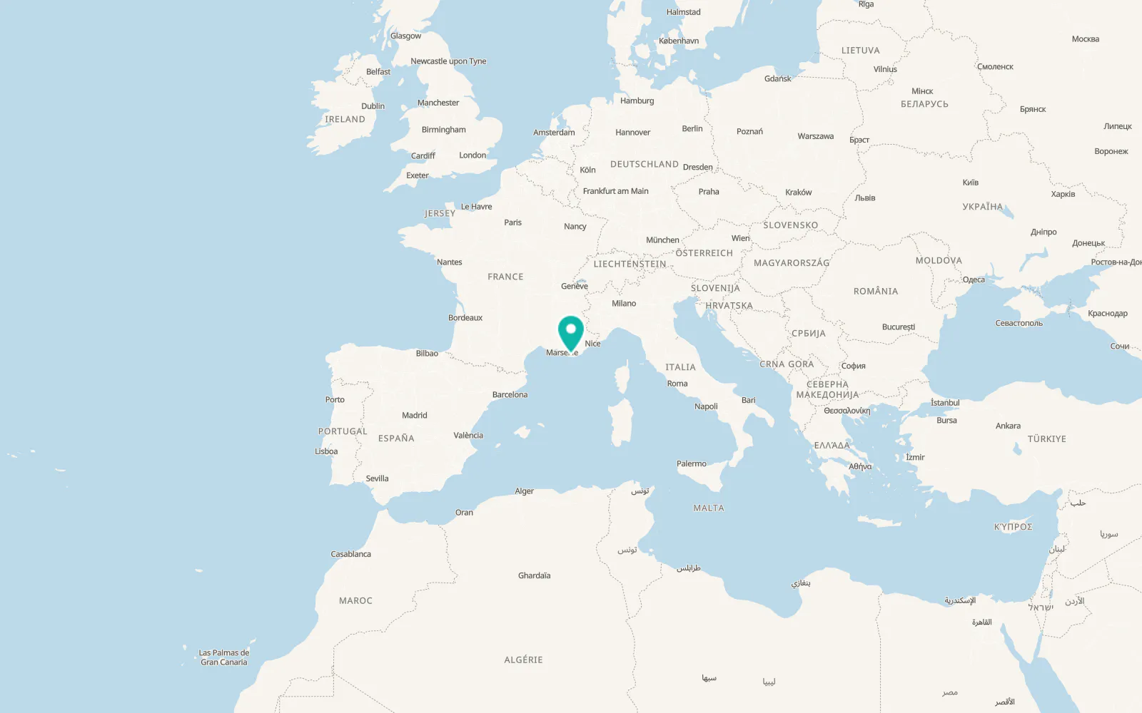 Map of Toulon