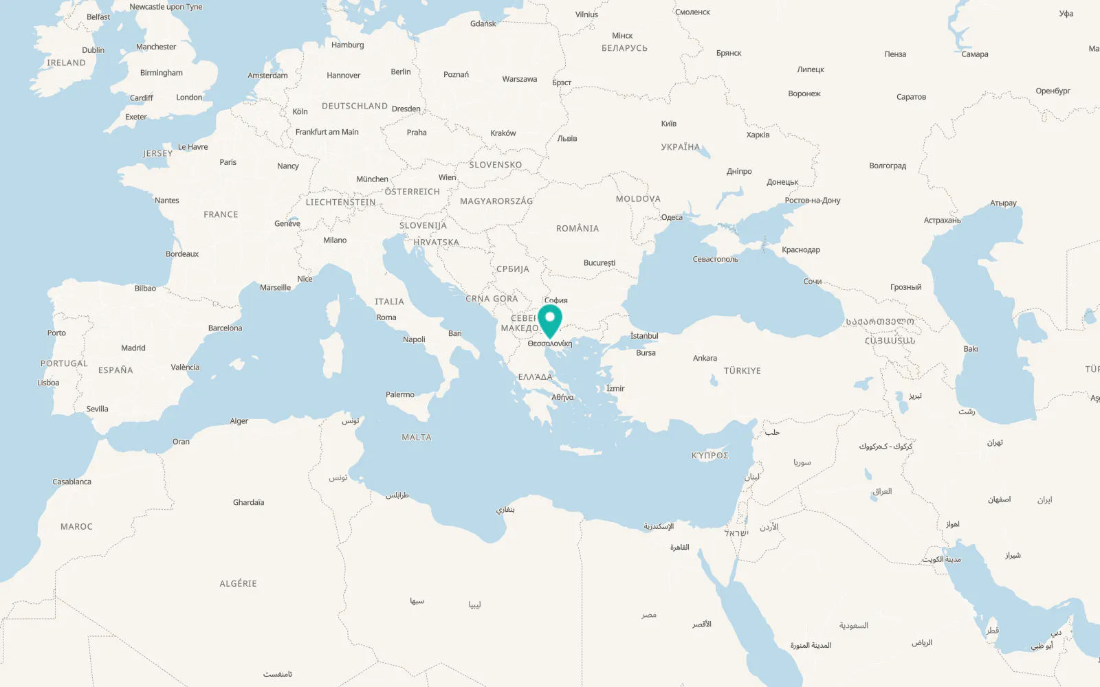 Map of Thessaloníki