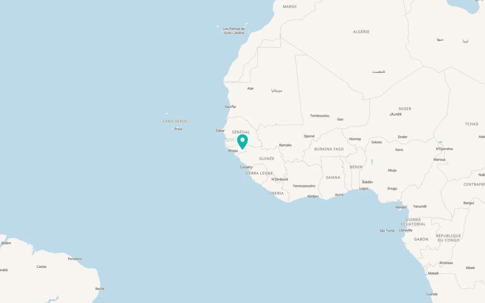 Map of Madina do Boé