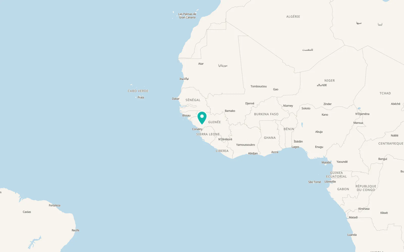 Map of Kindia