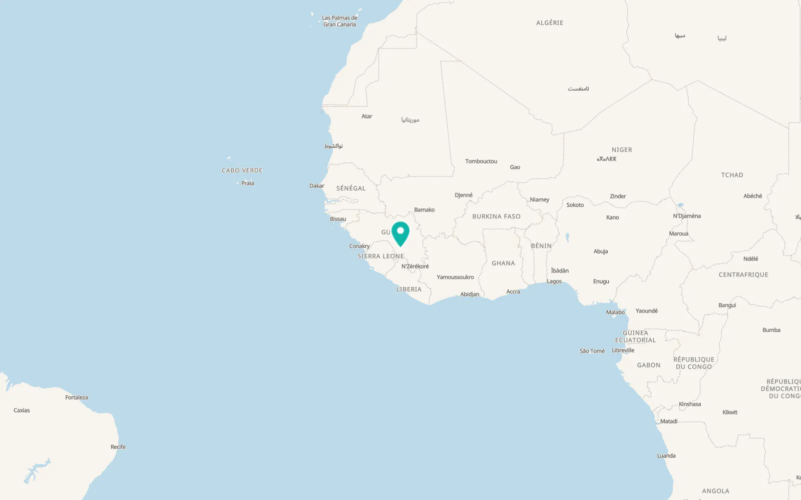 Map of Kissidougou