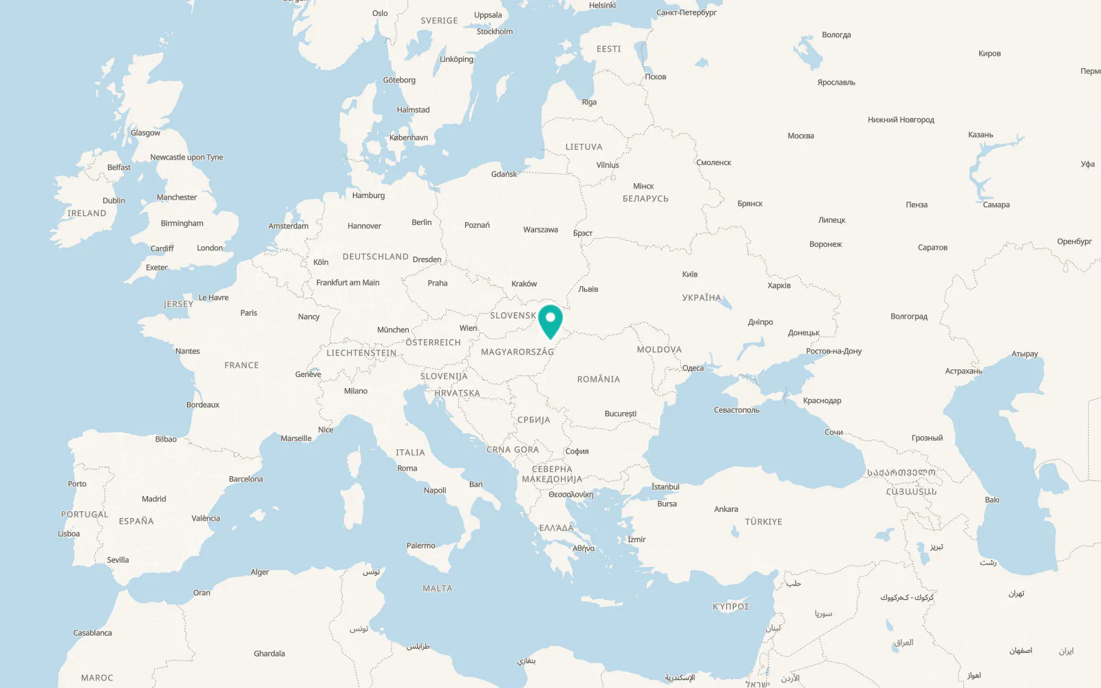 Map of Debrecen
