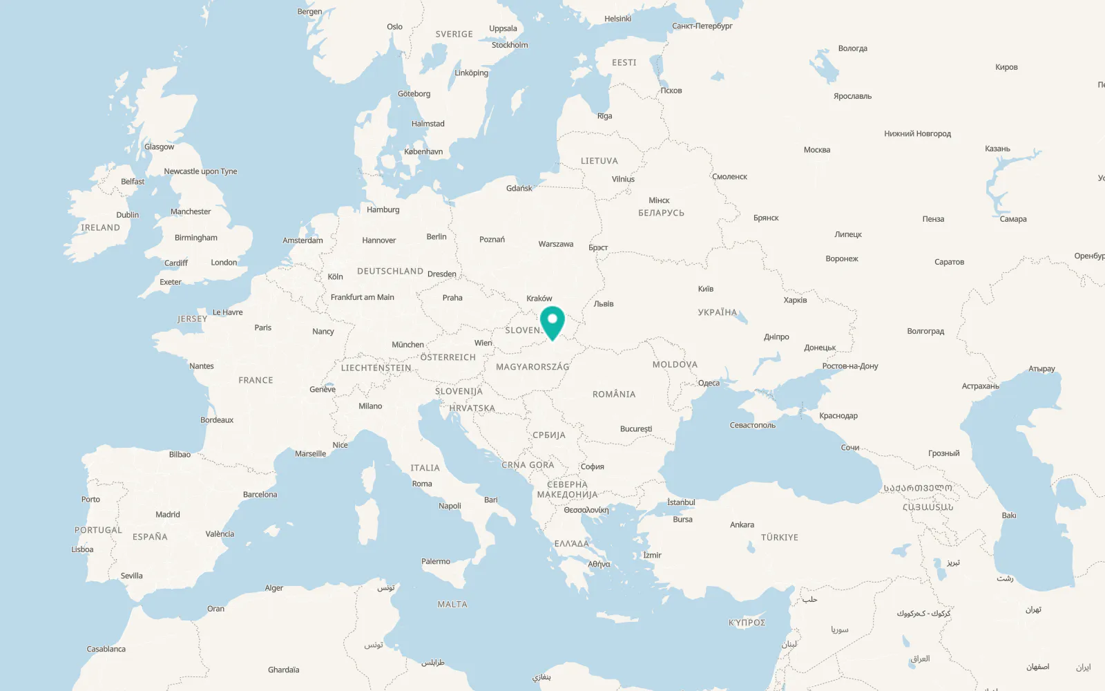 Map of Miskolc