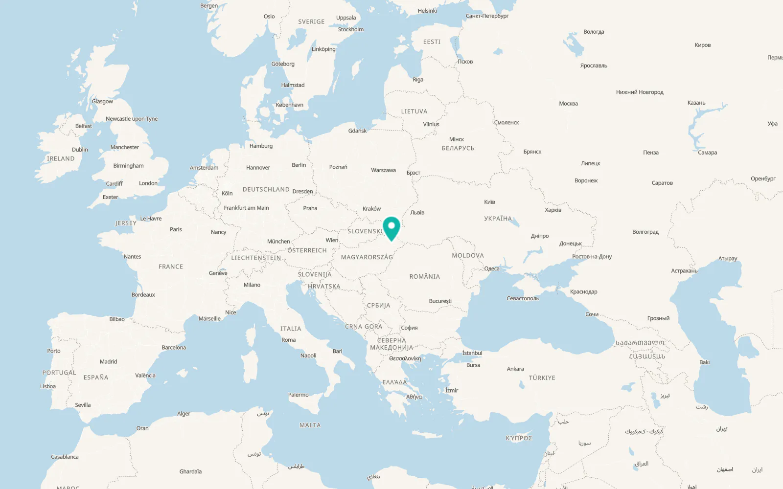 Map of Nyíregyháza