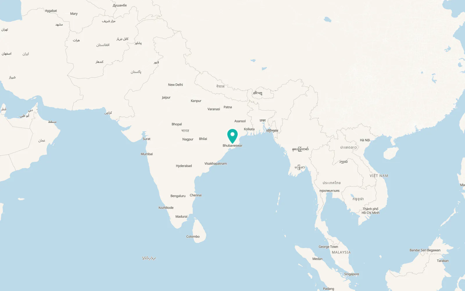 Map of Bhubaneswar