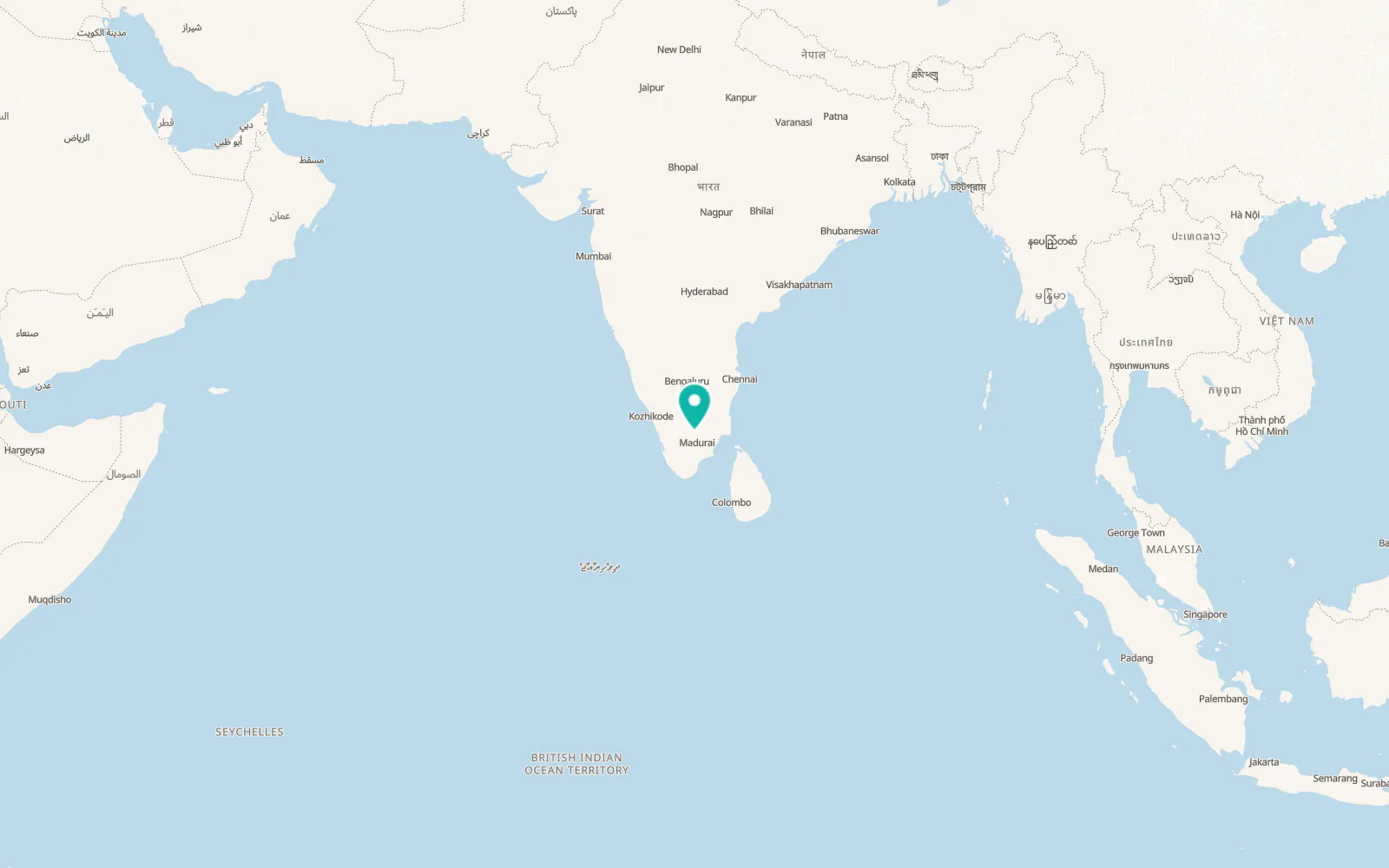 Map of Dindigul