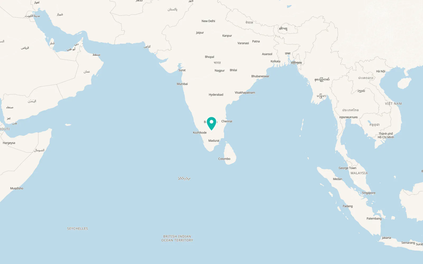 Map of Erode