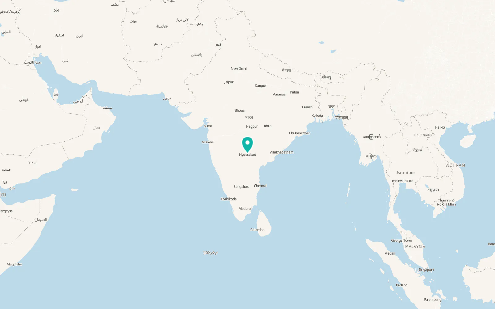 Map of Hyderabad