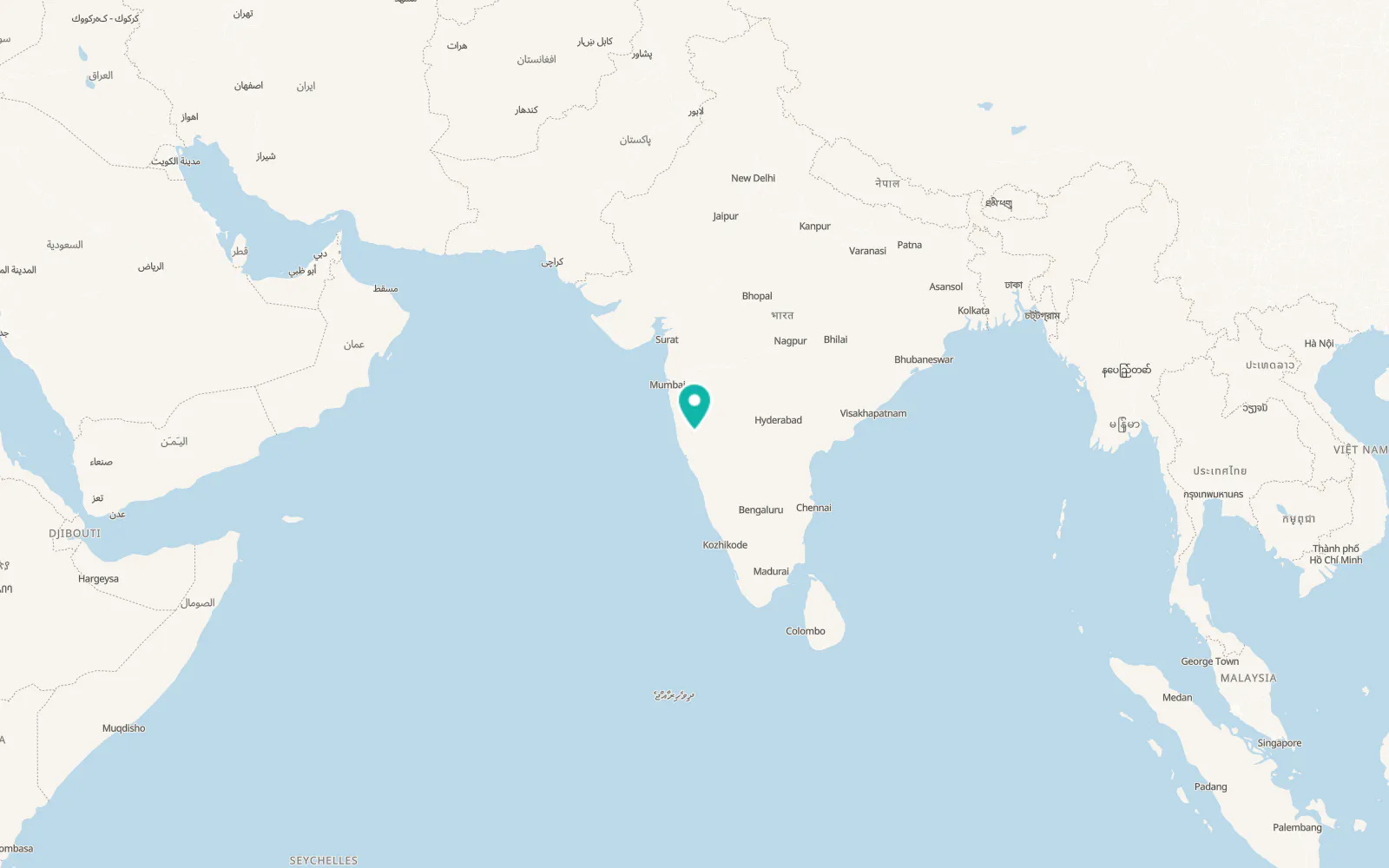 Map of Kolhāpur