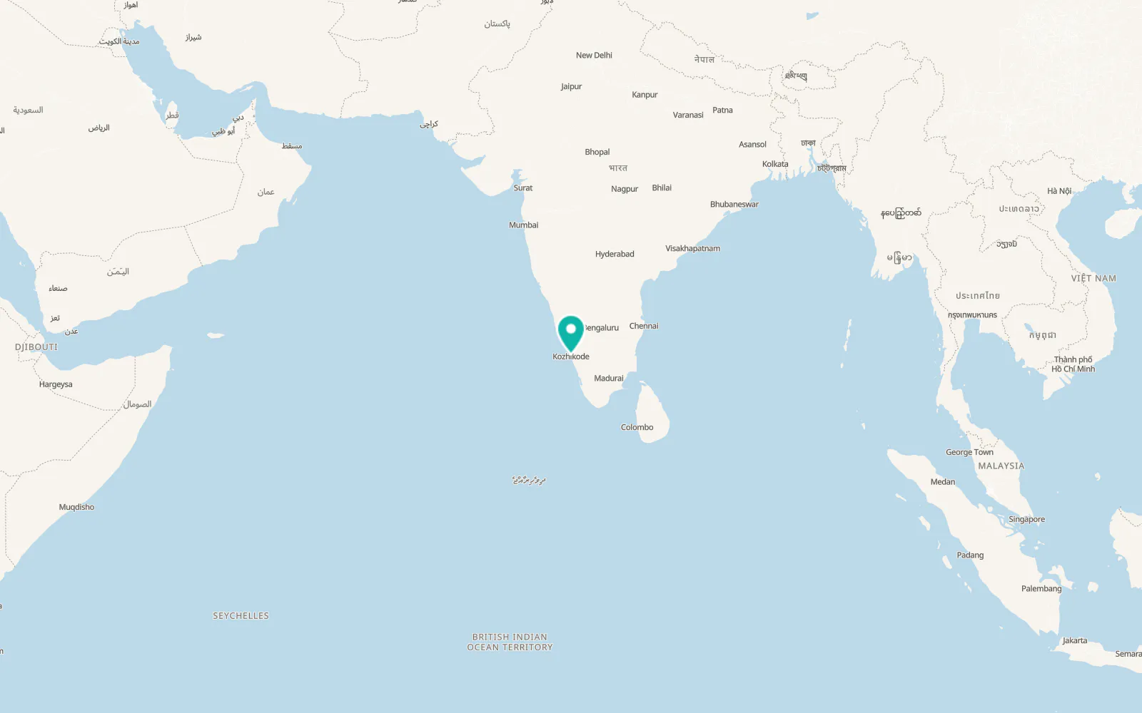 Map of Kozhikode