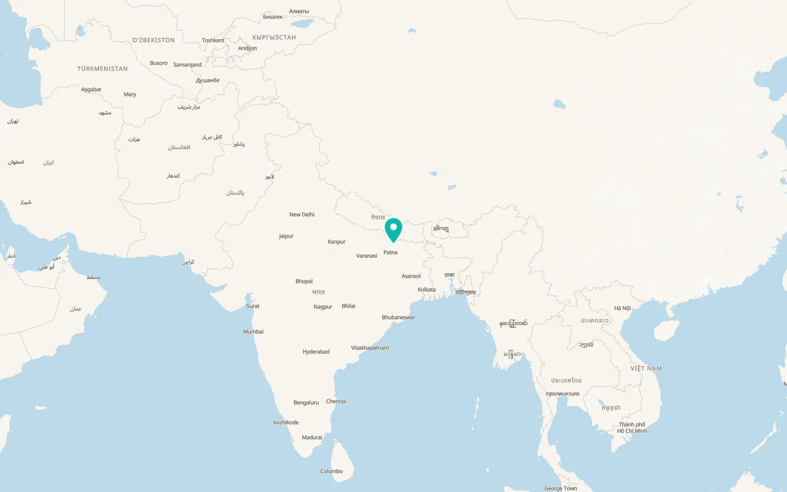 Map of Muzaffarpur