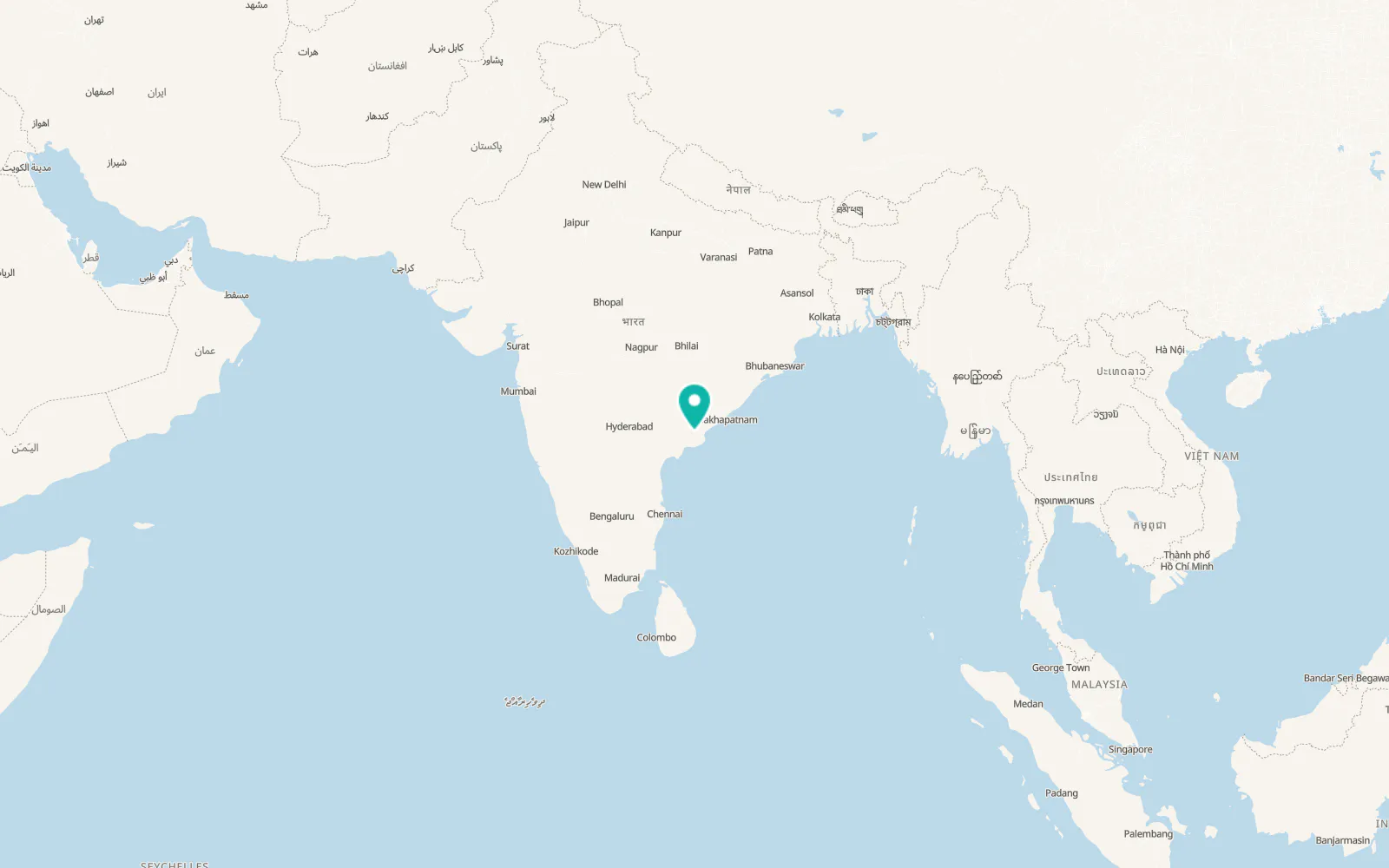 Map of Rajamahendravaram
