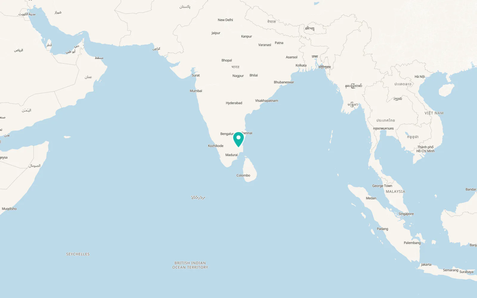 Map of Thanjavur