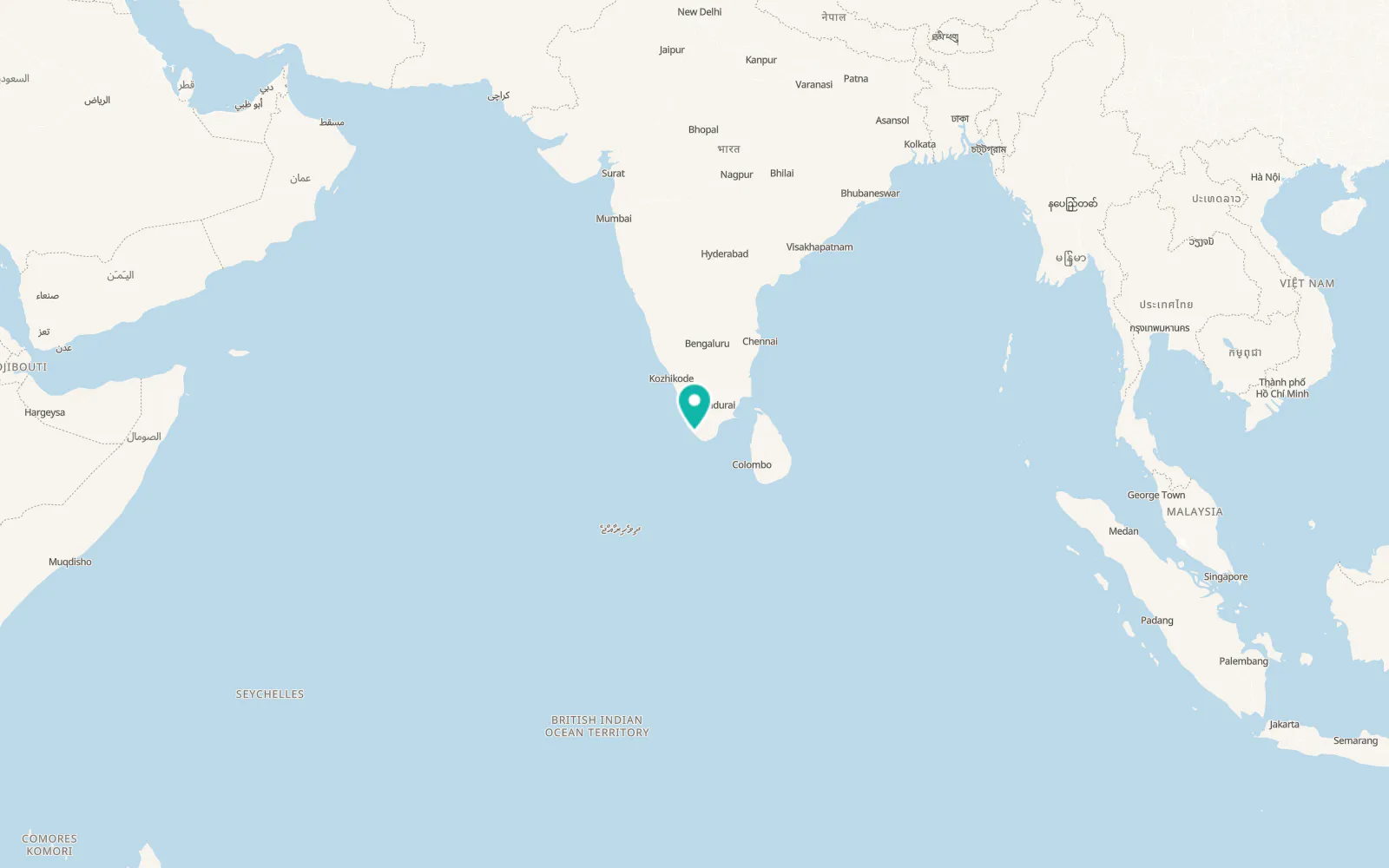 Map of Thiruvananthapuram