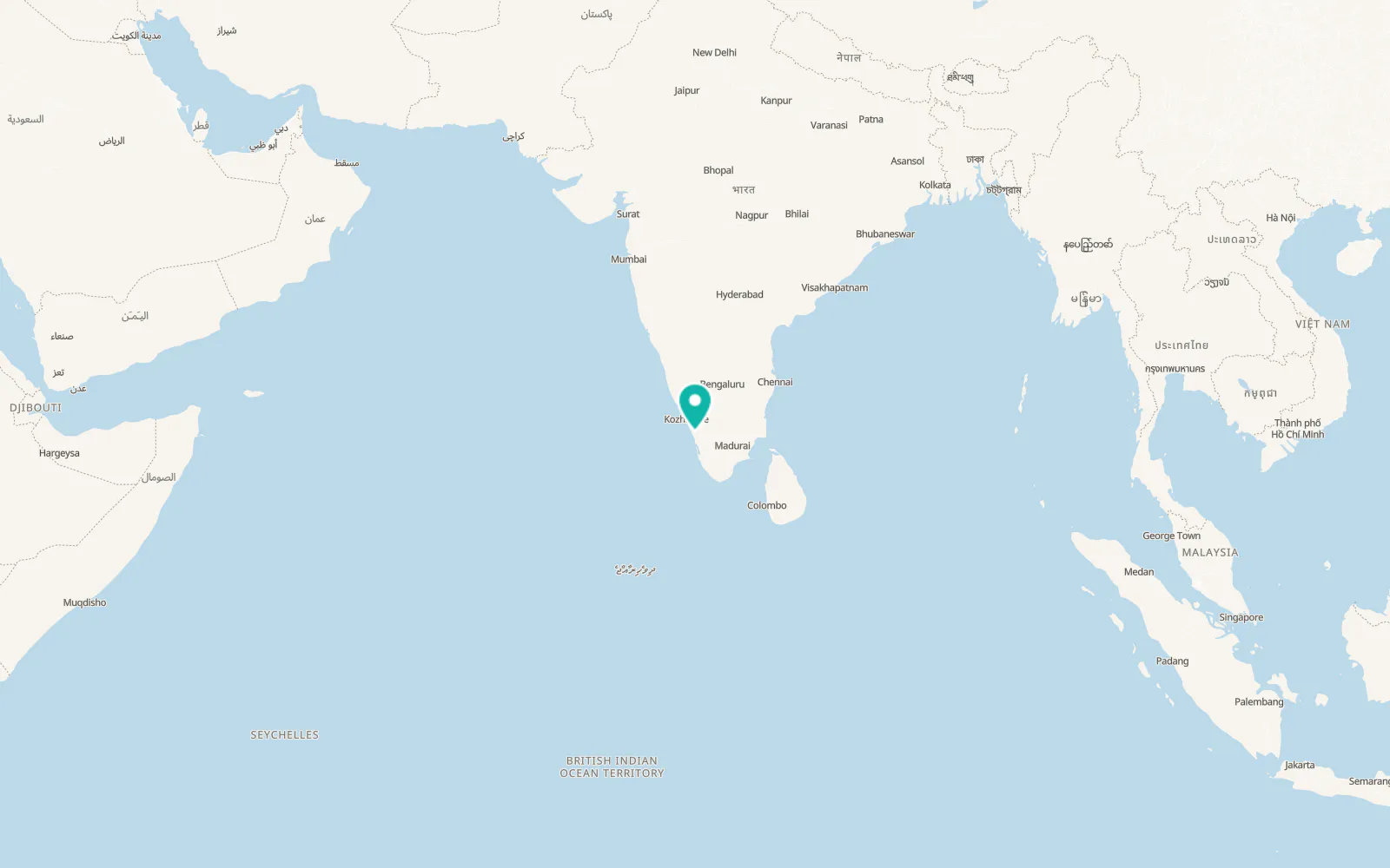 Map of Thrissur