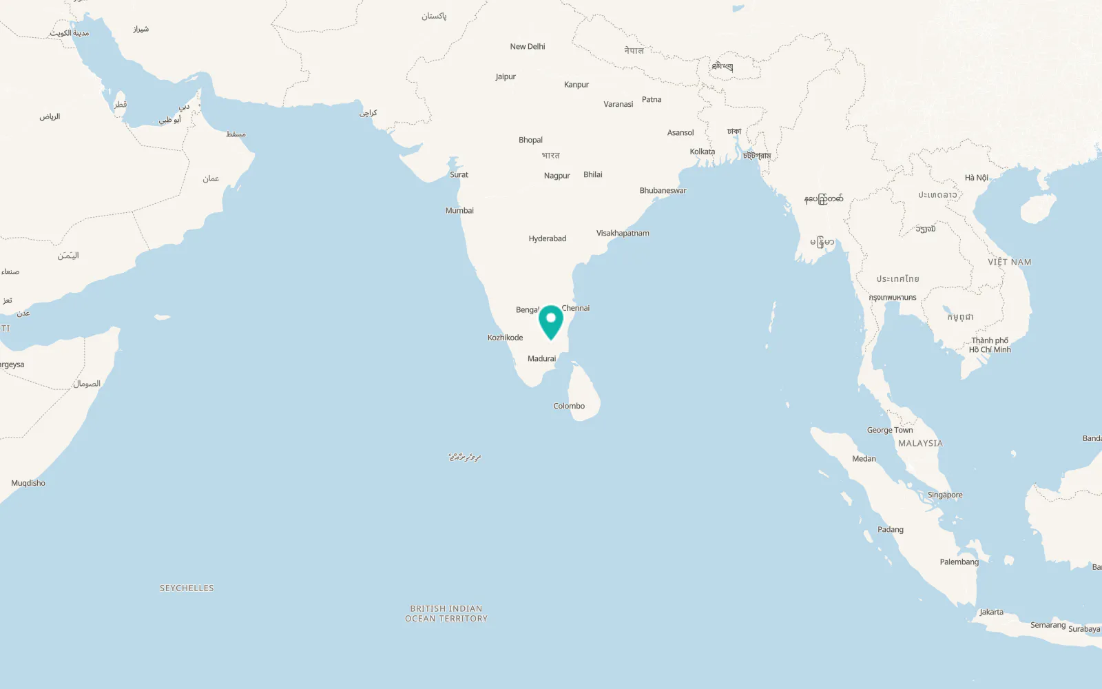 Map of Tiruchirappalli