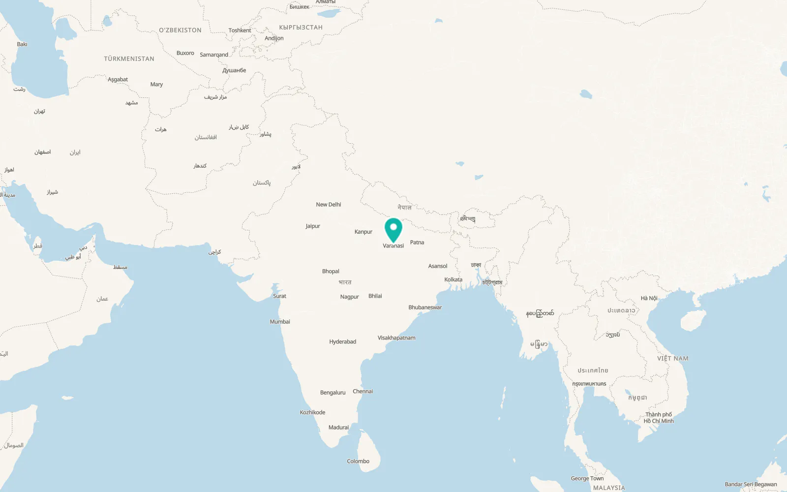 Map of Varanasi
